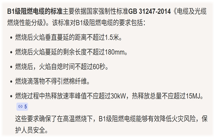 B1級(jí)阻燃標(biāo)準(zhǔn)